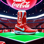**

Prompt: "Immersive Metaverse E-Sports stadium, cheering fans, virtual Nike sneakers on avatars, Coca-Cola virtual refreshments, vibrant colors, futuristic, dynamic action."

**