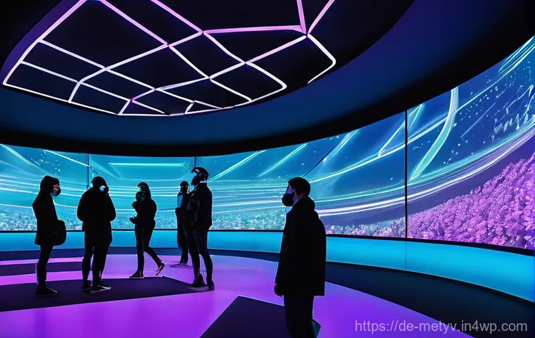 메타버스에서의 이벤트 기획과 실행 - **Prompt:** A vibrant, futuristic metaverse event scene in a grand, multi-tiered virtual auditorium....